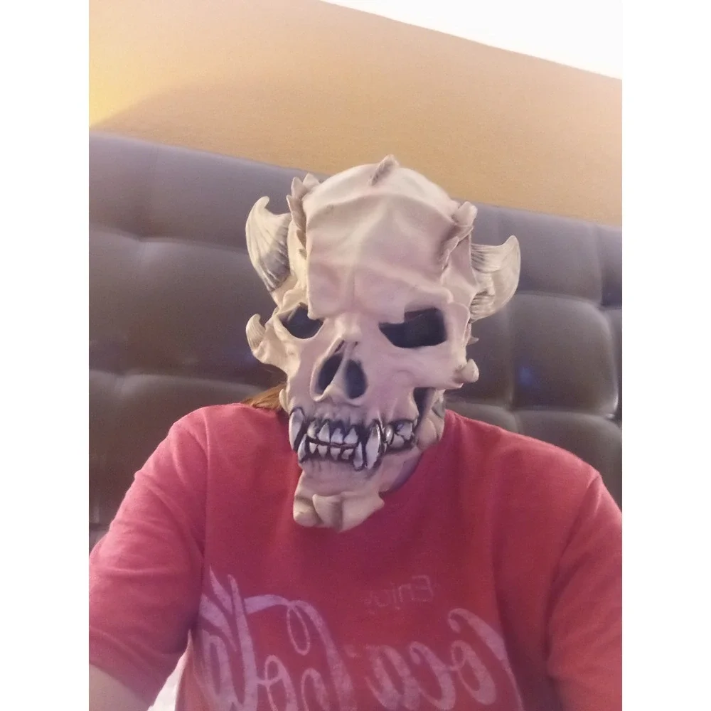 Vintage‎ Devil Skeleton Skull Mask Latex Made Iin Mexico Halloween